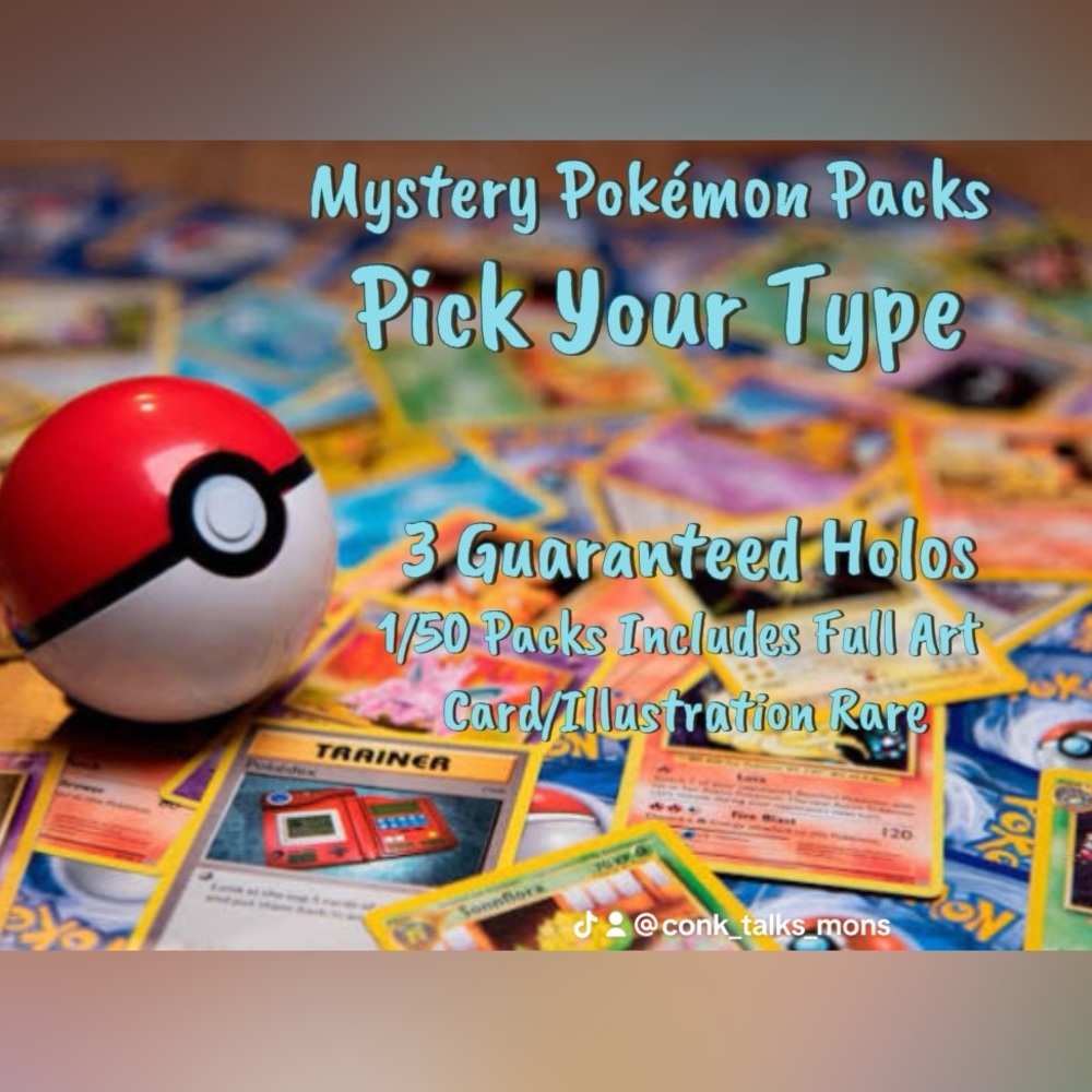 Mystery Pokémon Card Packs *3 HOLOS*